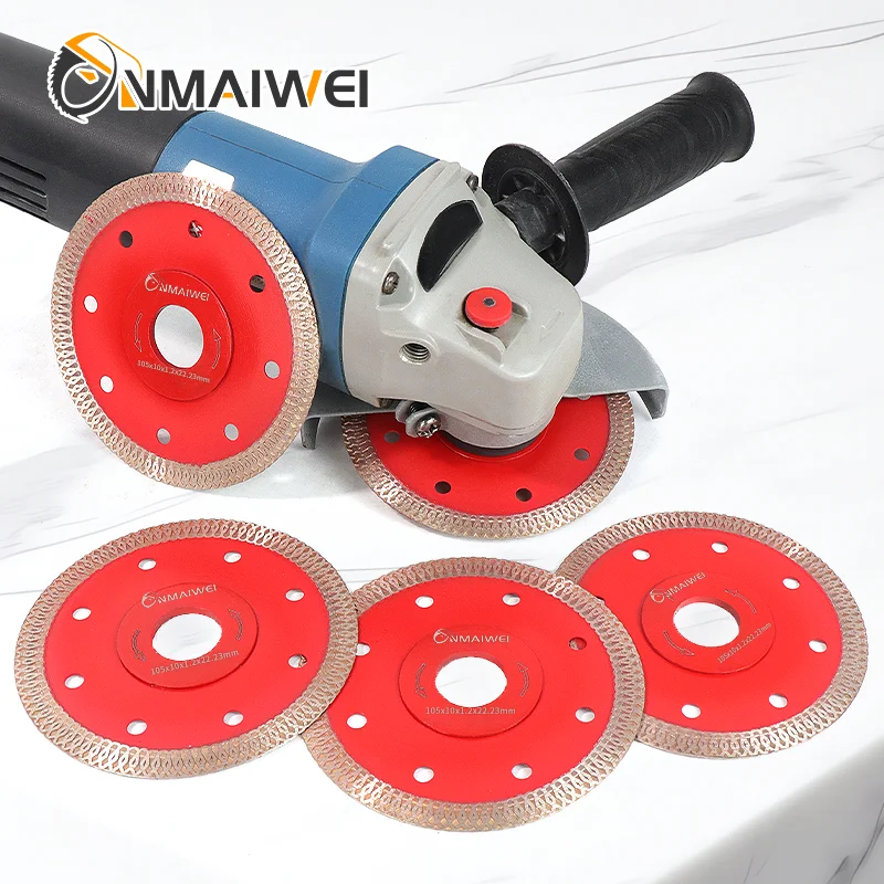 5 Inch / 4.5Inch Super Thin Diamond Blade 2Pcs for Porcelain/Ceramic/Granite/Marble, Smooth Cutting Wheel Disc for Angle Grinder