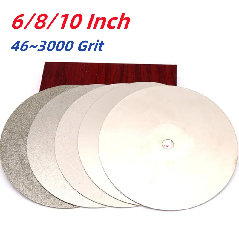 Polishing Flat Lap Disc 6/8/10 Inch Grinding Wheel 46-3000 Grit for Jade Crystal Stone Glass Gemstone Lapidary Tool Parts