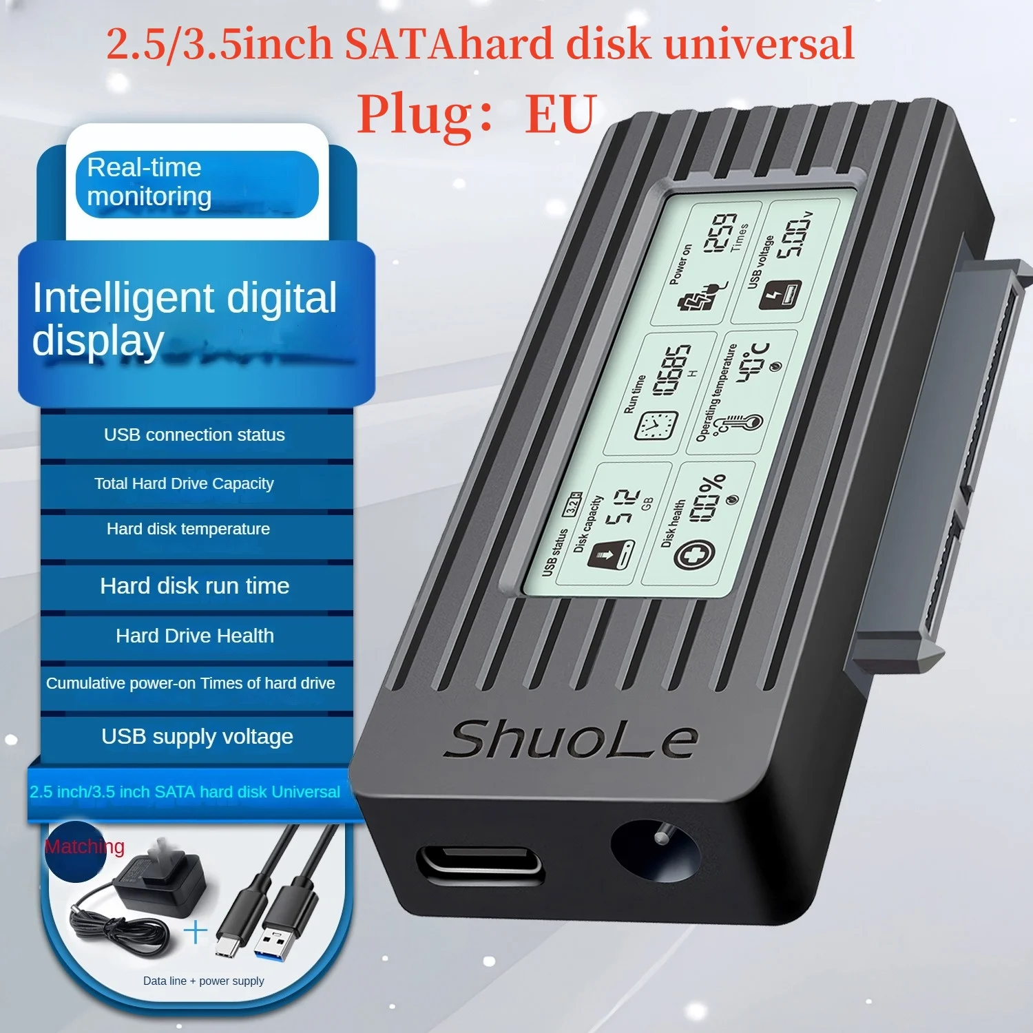 Conector USB3.2 Cable de conversión de estado sólido HDD mecánico carcasa HDD Cable de unidad fácil Digital para discos duros 2,5 o.5