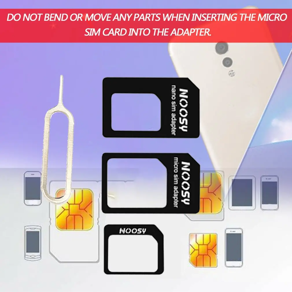 3 In 1 For Sim Adapter And For Micro Sim Adapter And For Micro Adapter With A Needle For Mobile Devices