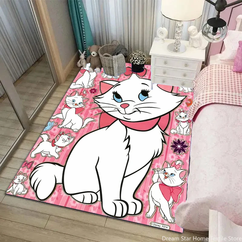 Disney Marie Cat Large Area Rug Carpets for Living Room Children\'s Bedroom Sofa Doormat Pink Floor Rugs Home Decor Anti Slip Mat