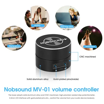 Nobsound Mini 3.5mm Volume Controller Knob Speaker Audio 3.5mm I/O Desktop Adjuster BOX for PC / Amplifier / Active Speakers 4
