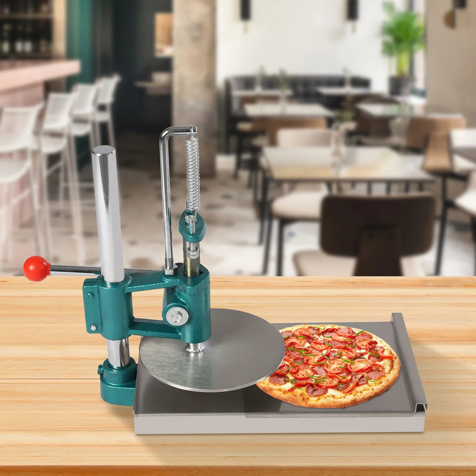 

Pizza Dough Press Machine,W/ Dual Plates,Stainless-Steel Household Pizza Press W/0.2" Thick Disc, 7.9" Pizza Pastry Press Machin