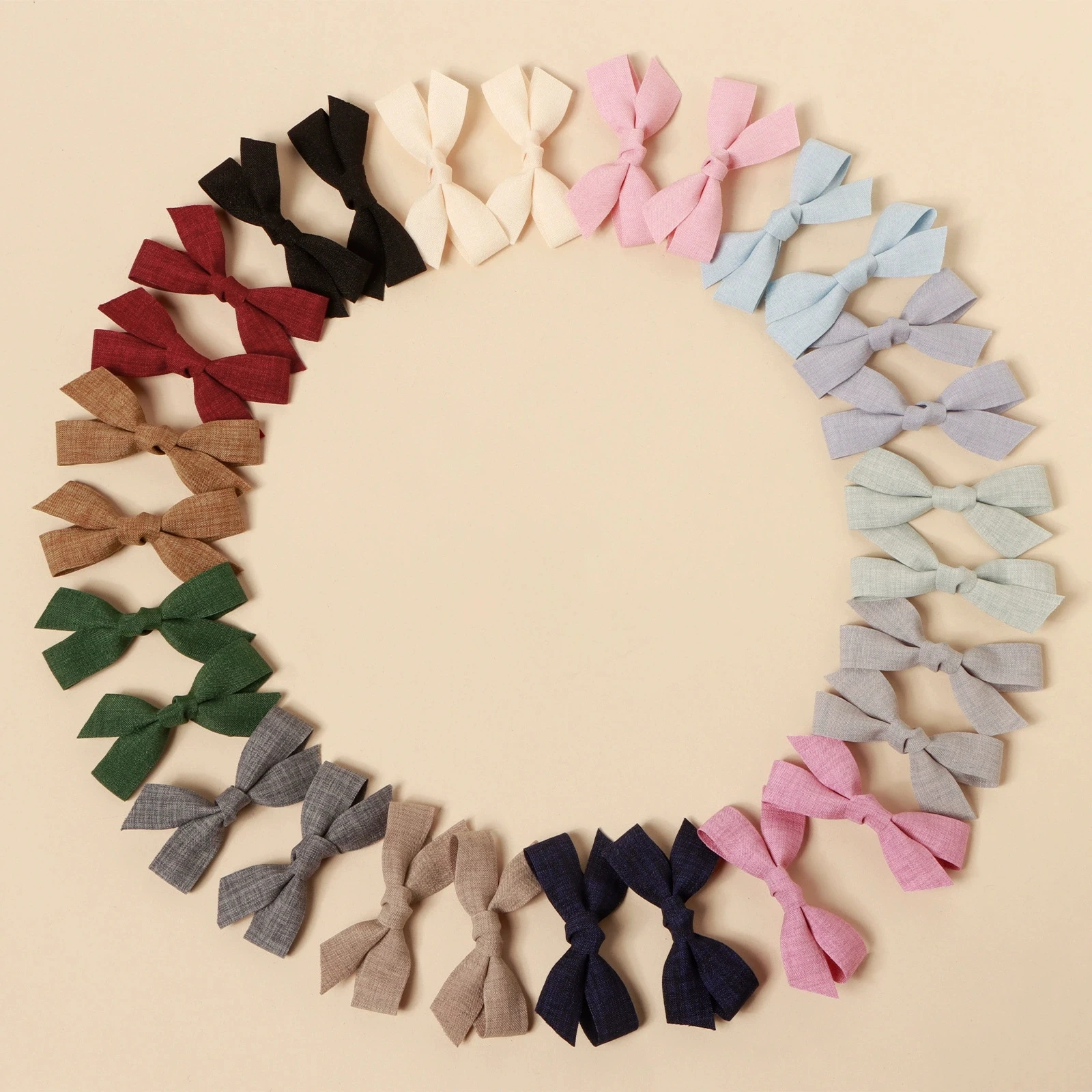 

1pair/lot Mini fabric bow Hair Clips for Toddler Baby Girls Cotton Linen Hair Bows Barrettes Kids Hairbow Accessories Hairgrips