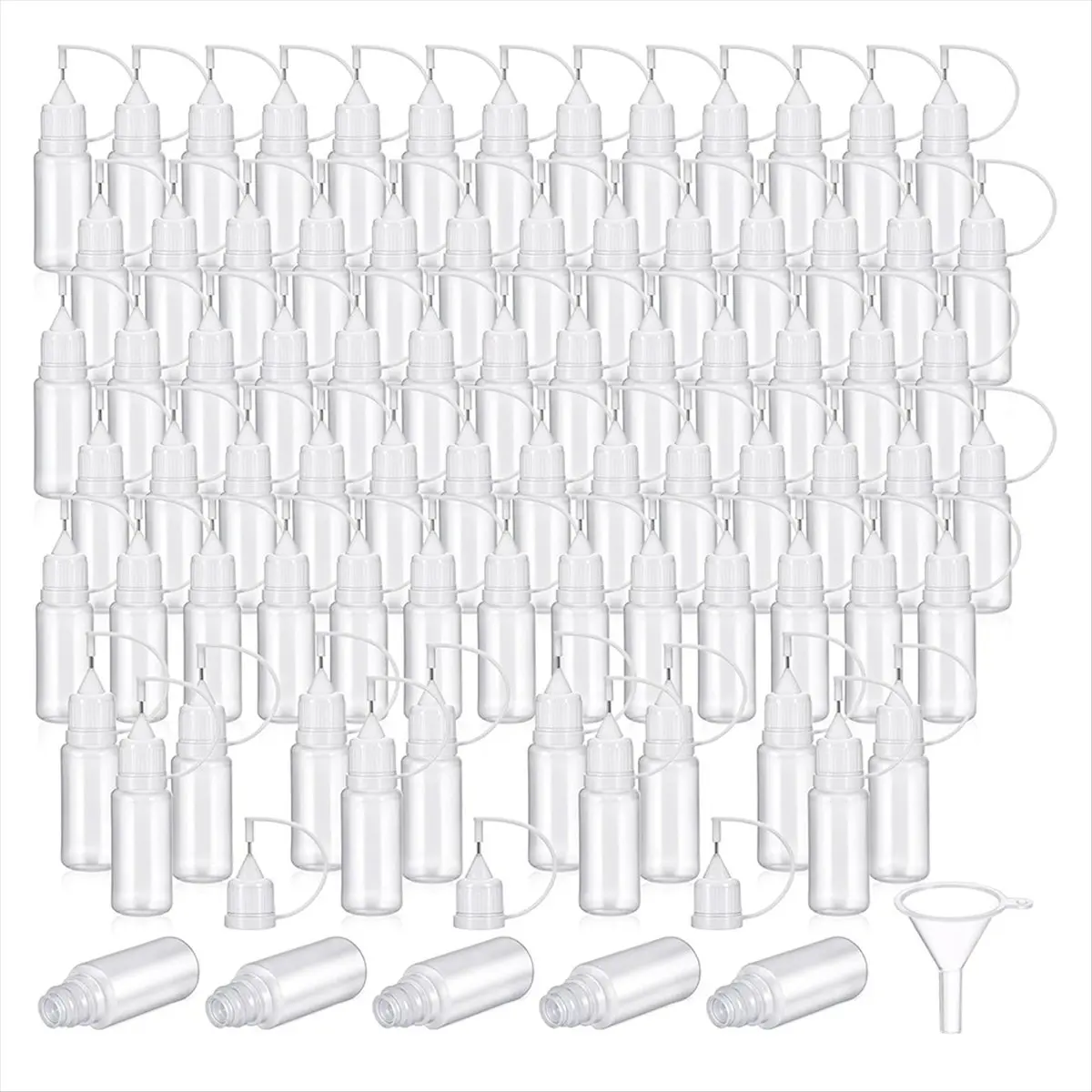AA1691~100 Pcs 0.34oz Applicator Bottle Mini Needle Tip Glue Bottle Applicator Translucent Glue for Acrylic Painting