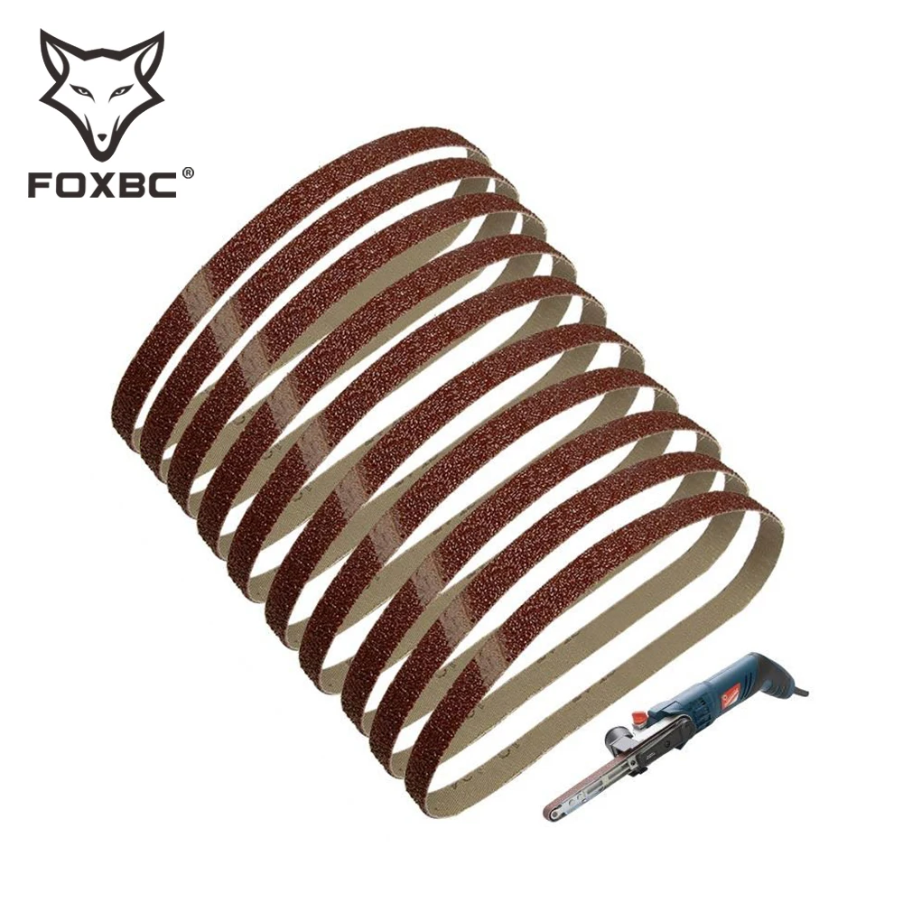 FOXBC 10pcs 13x457mm Sanding Belts Abrasive 1/2