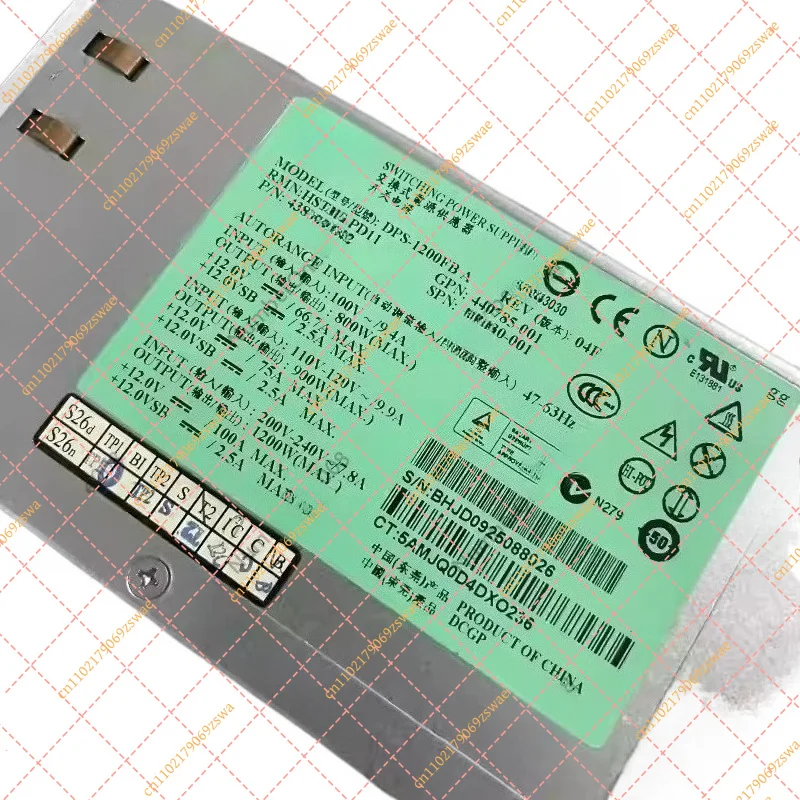 1200W Server Power Supply DPS-1200FB A, P/N 438202-002, 90% New