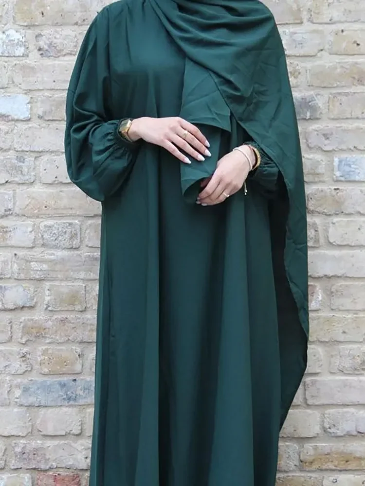 Hooded Abaya Jilbab for Women Nida Ramadan Muslim Hijab Long Dress One Piece Prayer Outfit Islamic Dubai Turkish Modest Abayas