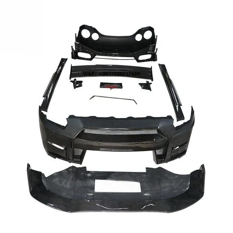 2017 FRP Mix Carbon Fiber Front Rear Bumper Side Skirts Nismo Style Body Kit for  GTR R35