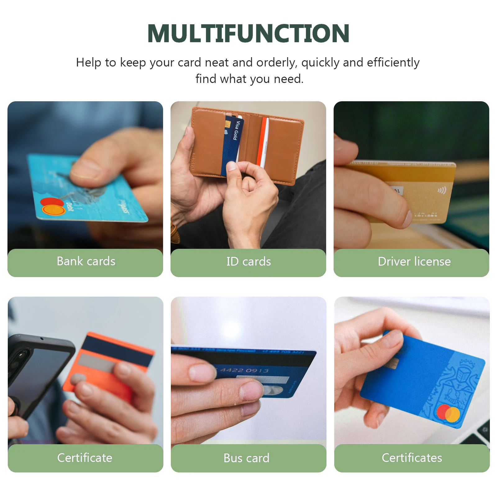 

2pcs Multi-Use Bill Bag Receipt Organizer Cash Pouch Money Holder Zipper File Holder For Staff Students