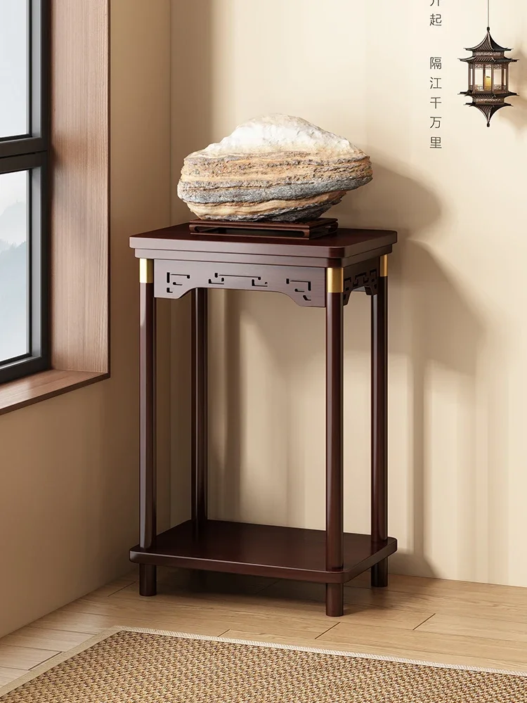 Landscape stone display frame rockery landscaping ornament Taishan stone base bracket stone collection solid wood display stand