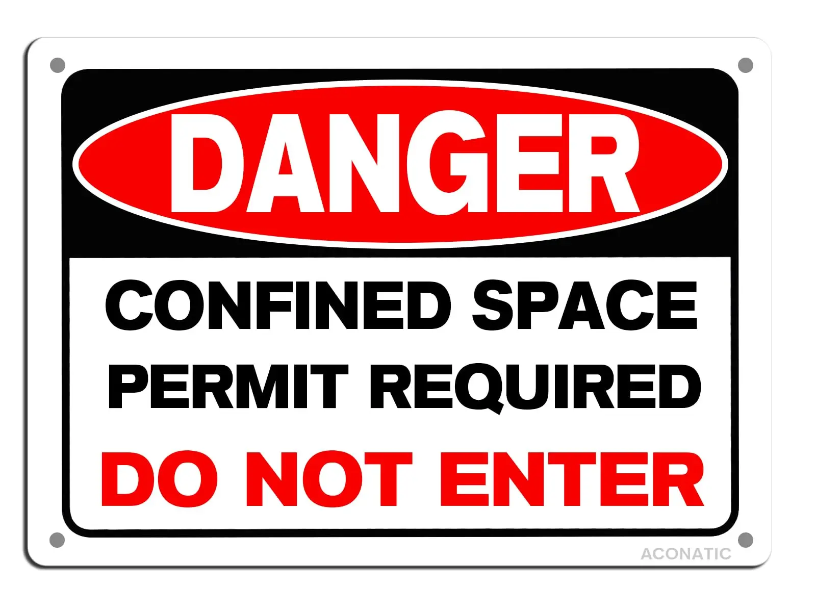 ACONATIC Confined Space Sign,Do Not Enter Sign,Danger Sign 