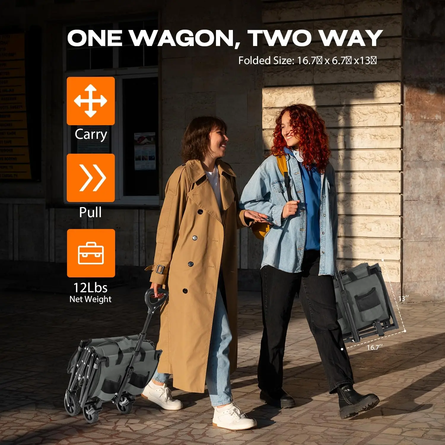 عربة قابلة للطي مع عجلات ، عربة صغيرة قابلة للطي خفيفة الوزن ، سعة وزن 220 رطلاً ، فائدة ، بقالة ، عربة تسوق #3