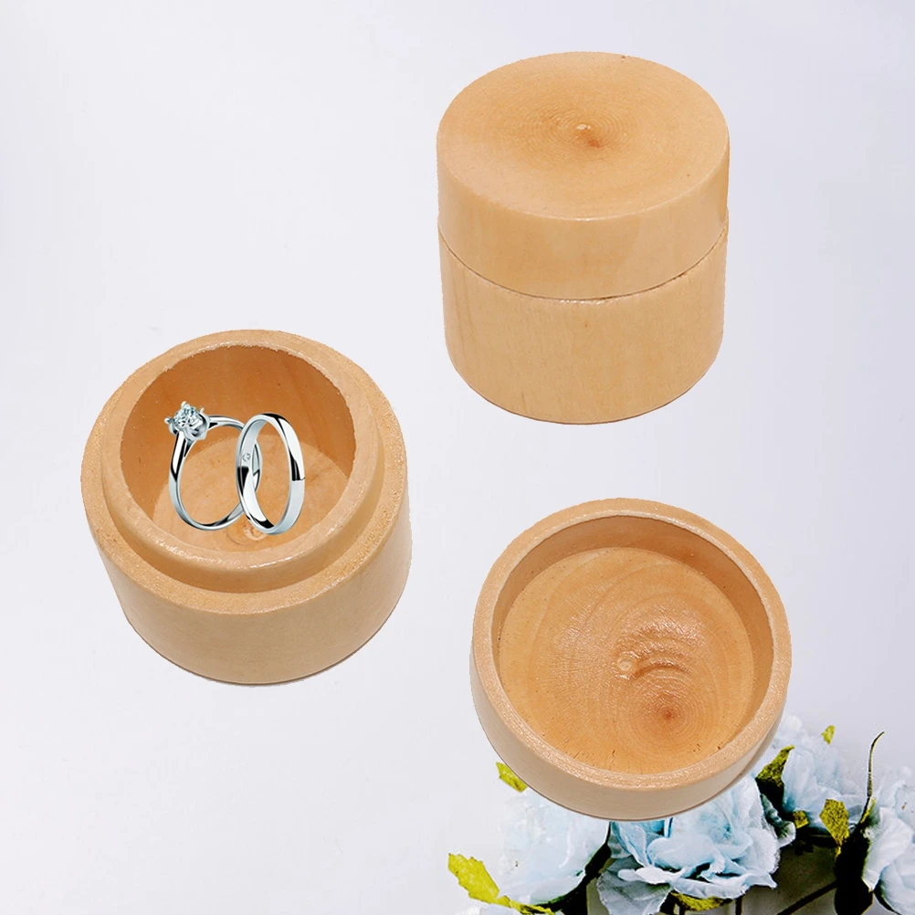 

Rustic Wooden Ring Box for Engagement Proposal Premium Wood Smooth Inner Protect Rings Scratches Small Volume Lightweight Easy