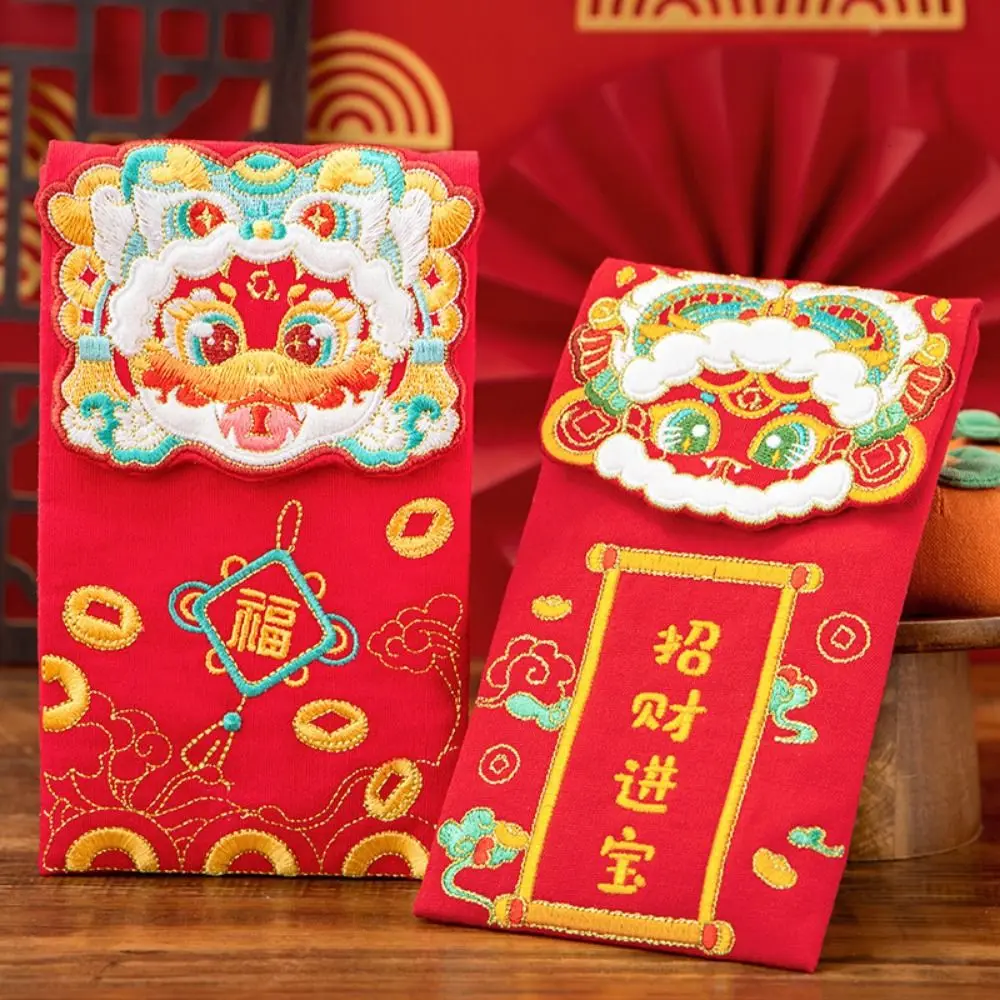 

Chinese Style Red Envelopes Traditional Best Wishes Blessing Red Packets with Rope Zodiac Snake Lucky Money Pocket