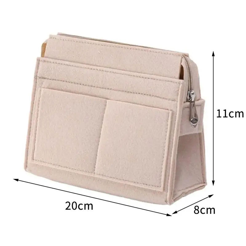 Purse Organizer Insert, Multi-Pocket Felt Bag Organizer For Handbag Tote Bag Purse Organizer