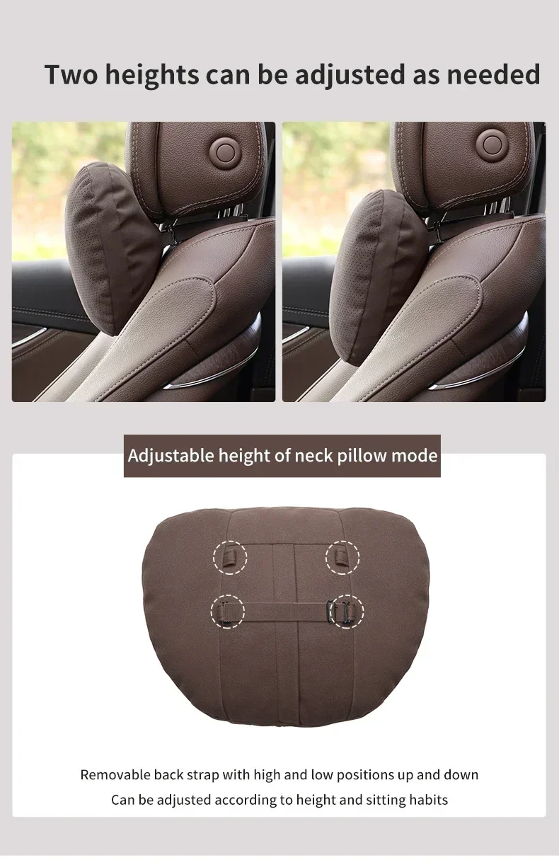 NEUE Hochwertige Auto-Kopfstütze mit Nackenstütze im Maybach-Design für S-Klasse, Weiches Universelles Verstellbares Auto-Nackenkissen und Lendenkissen – Detail 6