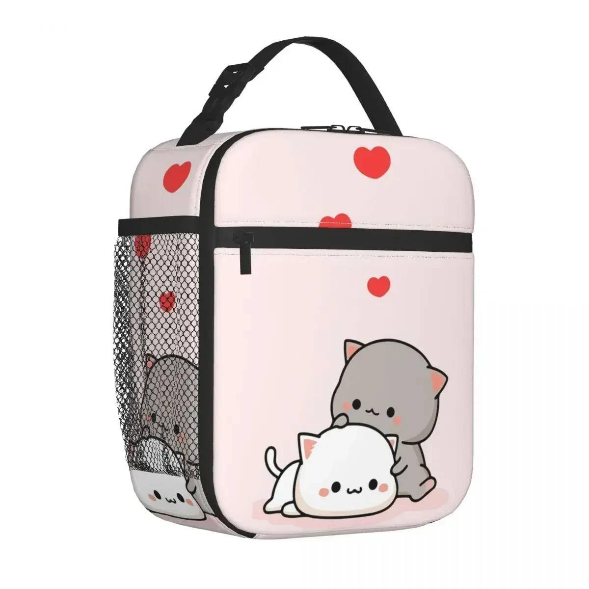 

Cat Peach Goma Hug Insulated Lunch Bag Storage Food Box Portable Thermal Cooler Bento Box School