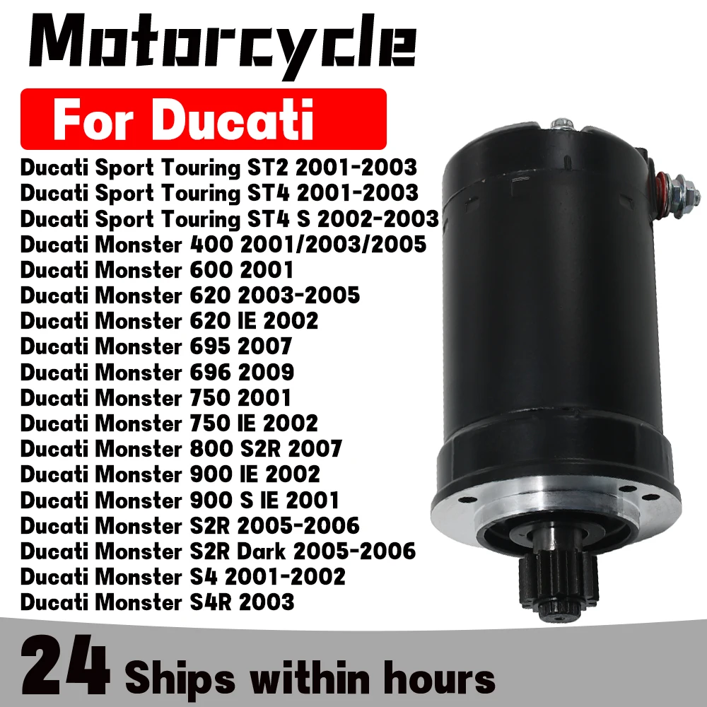 

2704001Starter Motor For Ducati Monster 400 600 620 695 696 750 800 900 S2R S4 S4R IE Multistrada 620 Dark Sport Touring ST2 ST4