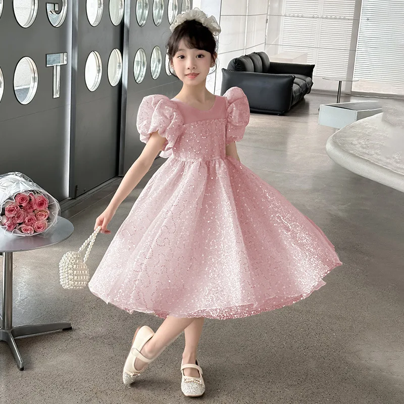 

Girls Skirt Children 2024 New Spring and Summer Fancy Princess Dress Big Child Dress Shaggy Gauze Dress Girls Dance Dres