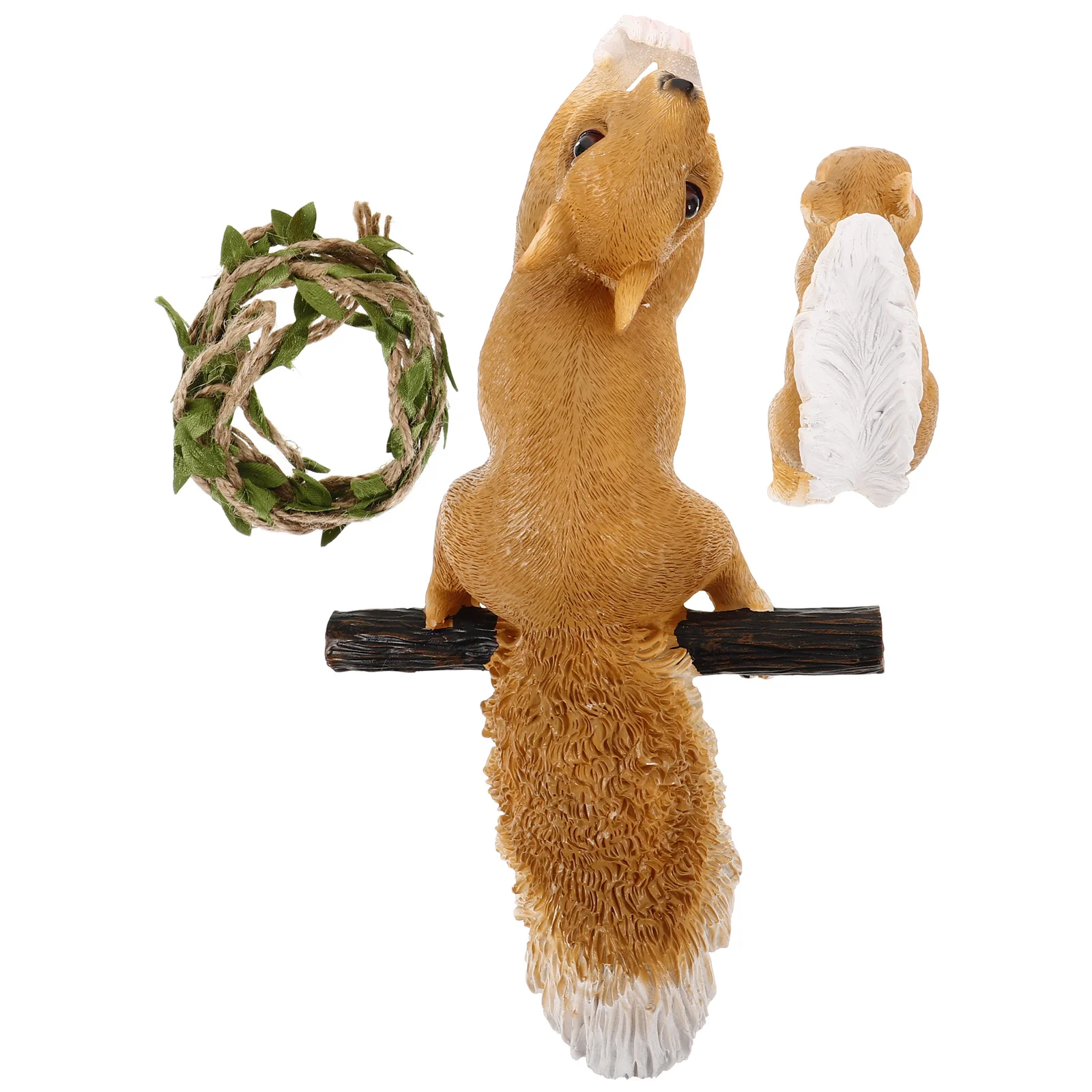 

Squirrel Hanging Pendant Resin Flax Rope Ornament for Yard Sweet Hanging Squirrel Statue Resin Decor
