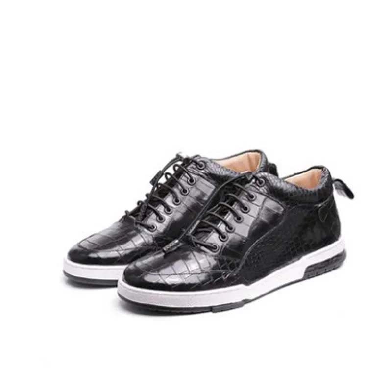 ouluoer crocodile Men shoes  bottom  thick  fashion  black  outdoor  male  leisure  tide men shoes