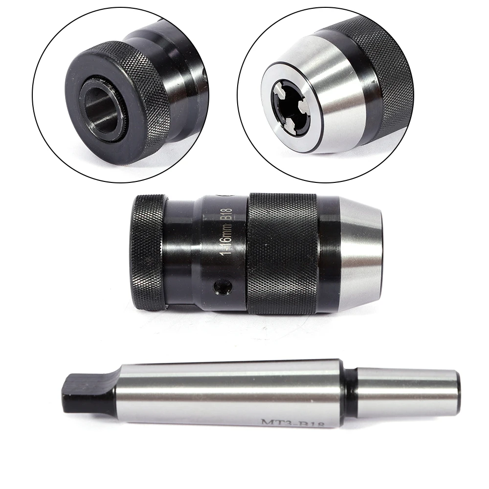 Portabrocas de 1-16MM sin llave, 1/32 "- 5/8", autoajuste + eje de MT3-B18