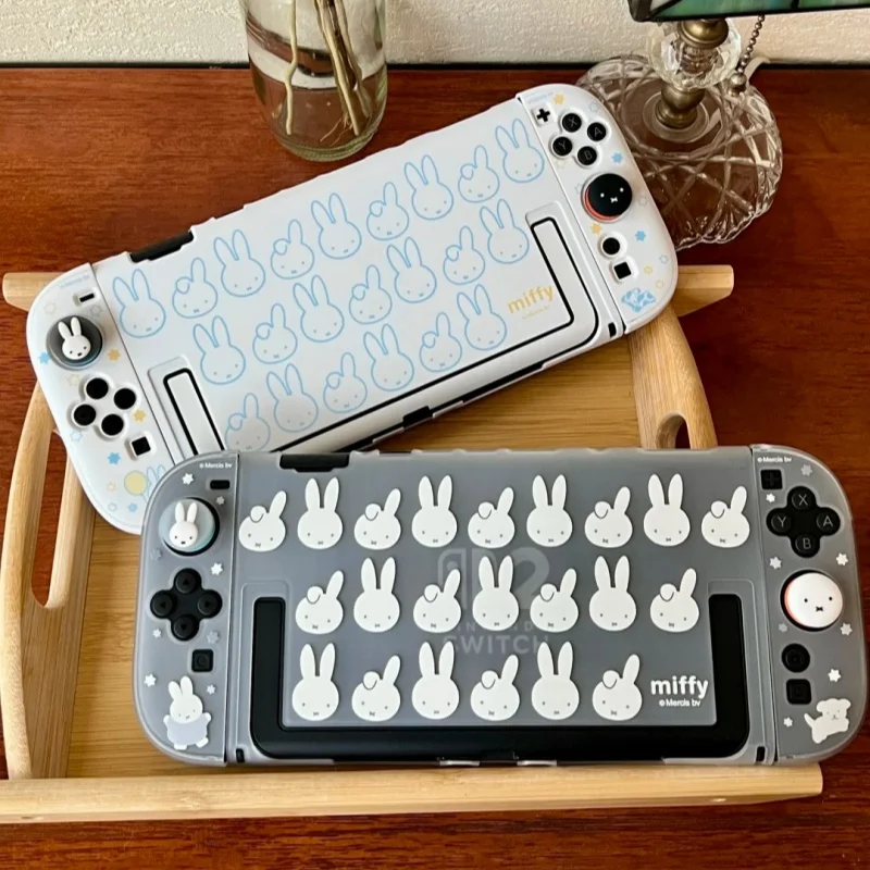 Geekshare Miffy Switch 2 Protective Case Semi Transparent Thumb Button Cap Anime Game Peripherals Gift For Adult Gaming Lovers view 4