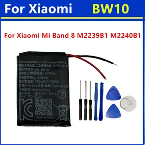 Bilashmart BW10 Replacement Battery Xiaomi Mi Band 8 M2239B1 M2240B1 Batteries High Quality 3.87V 190mAh +Free Tools