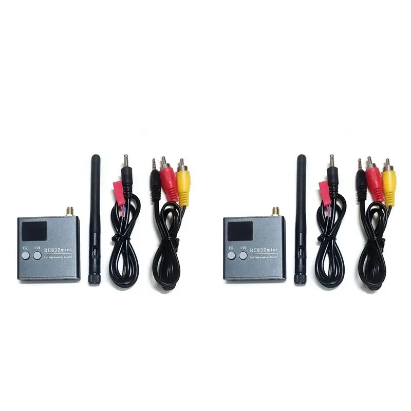 

Беспроводной приемник AS96-2X Rc832mini 5.8G 56 каналов с высокой чувствительностью, с кабелями A/V и питания для FPV-мультикоптеров и самолетов