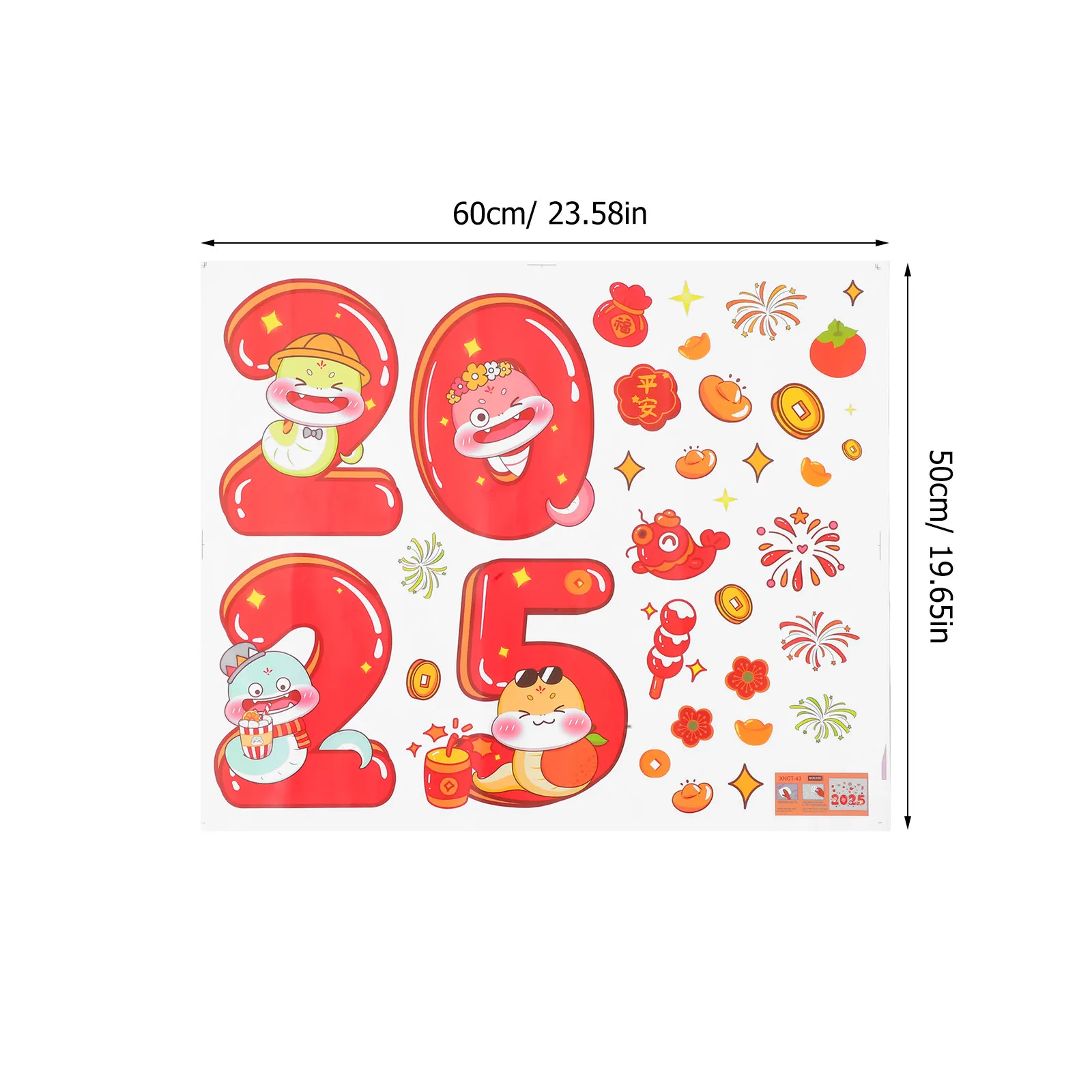 2025 Year of The Snake Window Clings Chinese New Year Cartoon Stickers Spring Festival Door Window Decals Festive Glass view 2