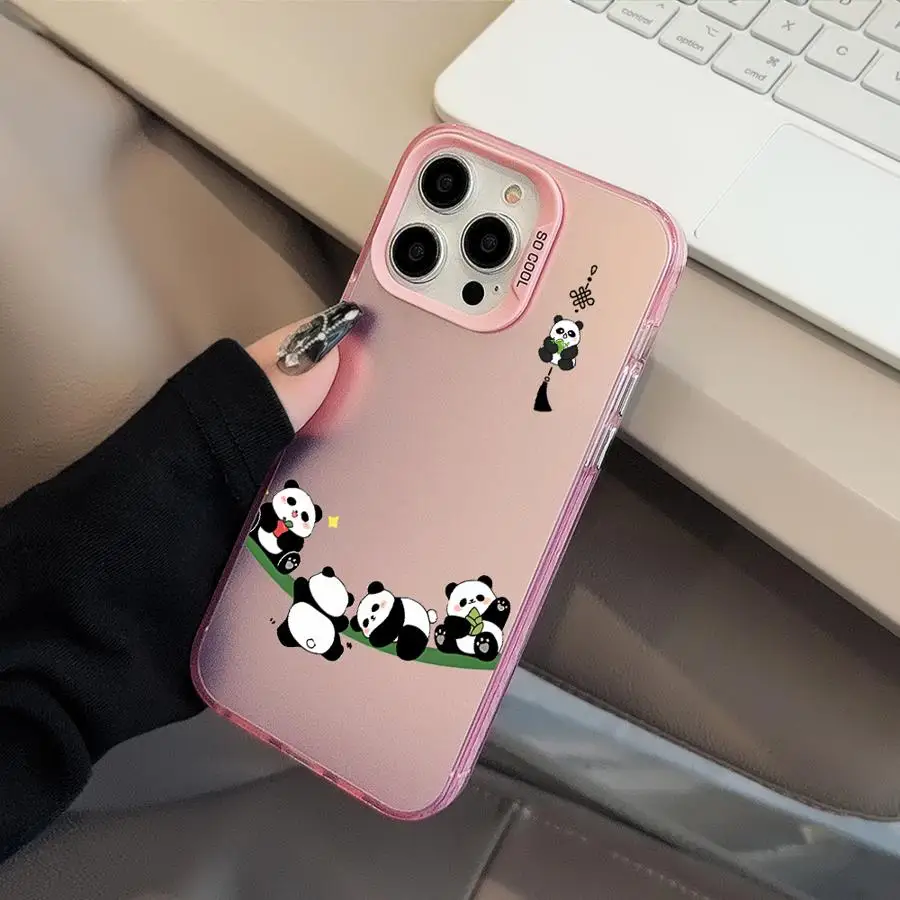 Shell Phone Case for iPhone 16e 14 15 16 Plus 11 12 13 Pro Max 17 Air Cartoon Cute Panda