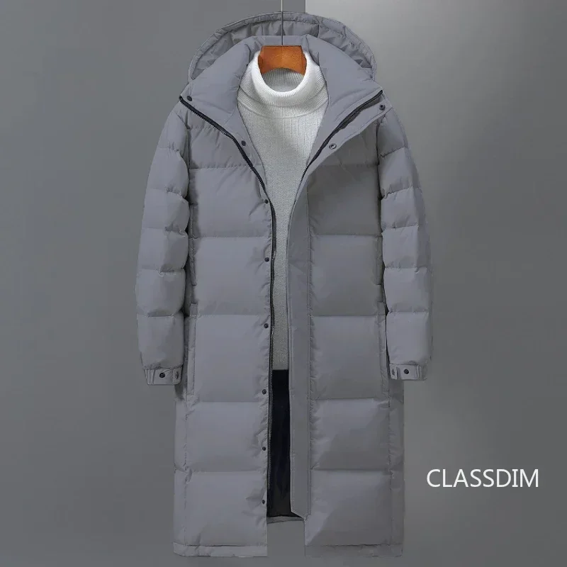 Nowe zimowe męskie kurtki z kapturem Casual Duck Down Coats Long Puffer Jackets Quality Male Outdoor Windproof Warm Winter Parkas Odzież męska — zdjęcie 2