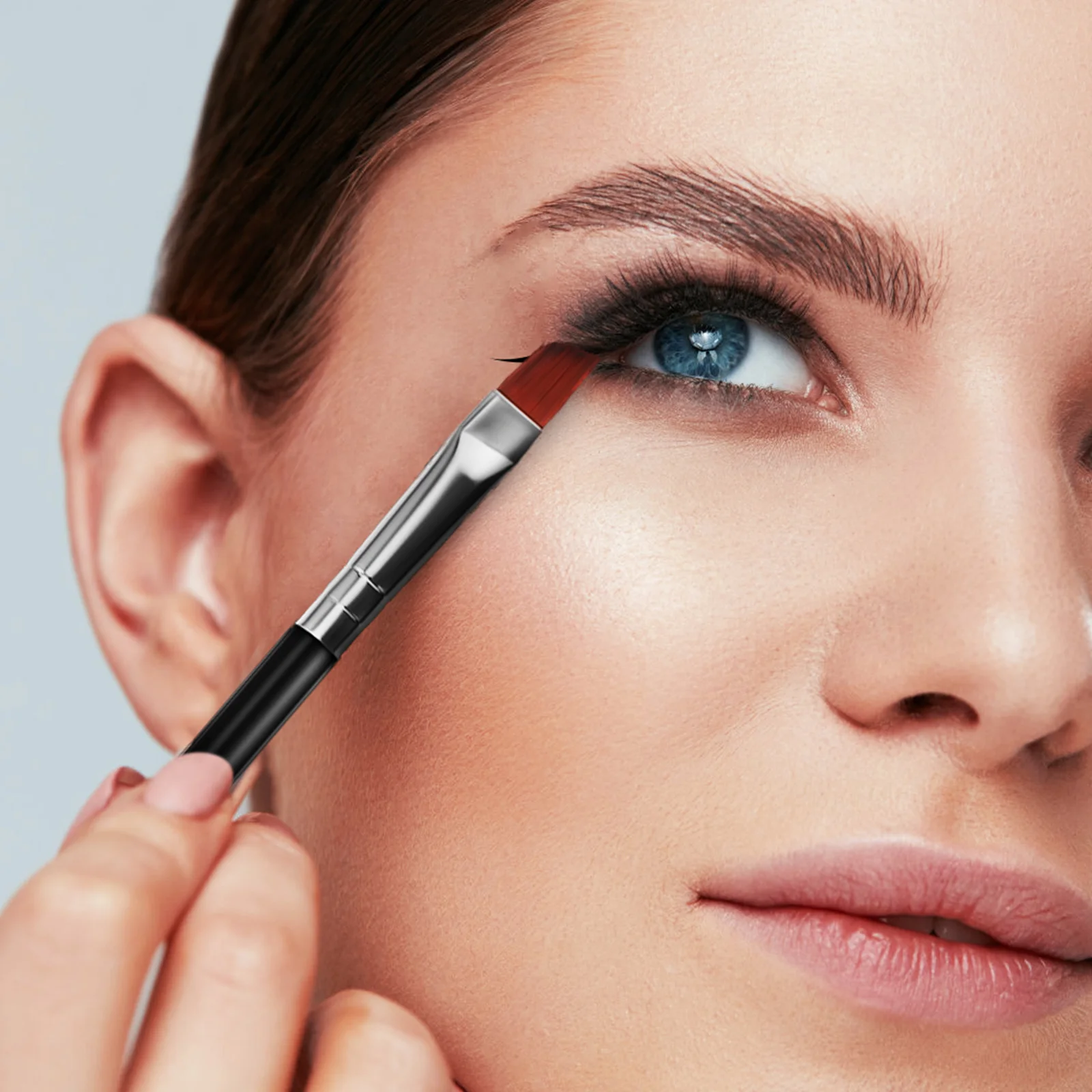 6-delige wenkbrauwborstelset schuine platte punt voor wenkbrauwpoeder Mascara Shaping Tool Supplies Makeup Tools Travel