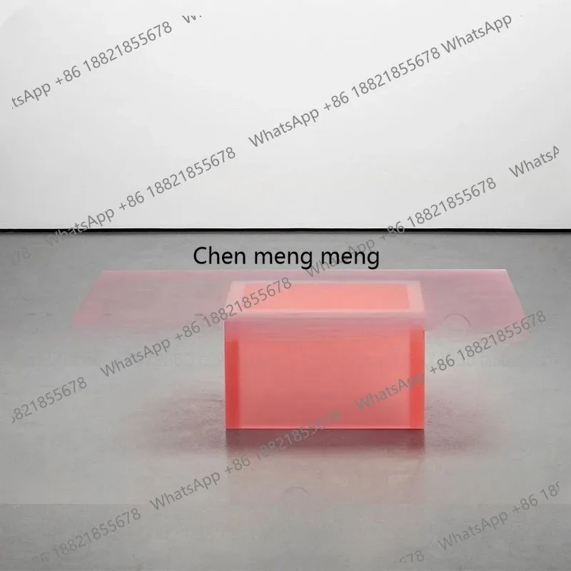

E136 Nordic pink rectangular acrylic coffee table modern living room sofa matte corner table
