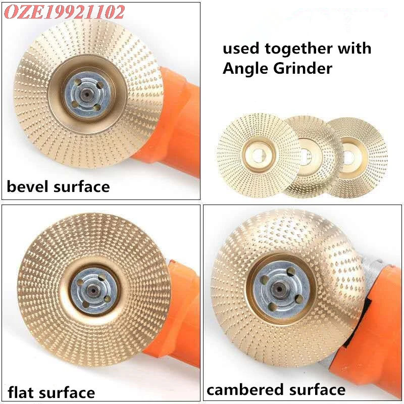 1pc Wood Grinding Wheel Carving Rotary Tool 16mm Bore diameter 75/85/100m Diameter flat surface /bevel surface cambered surface