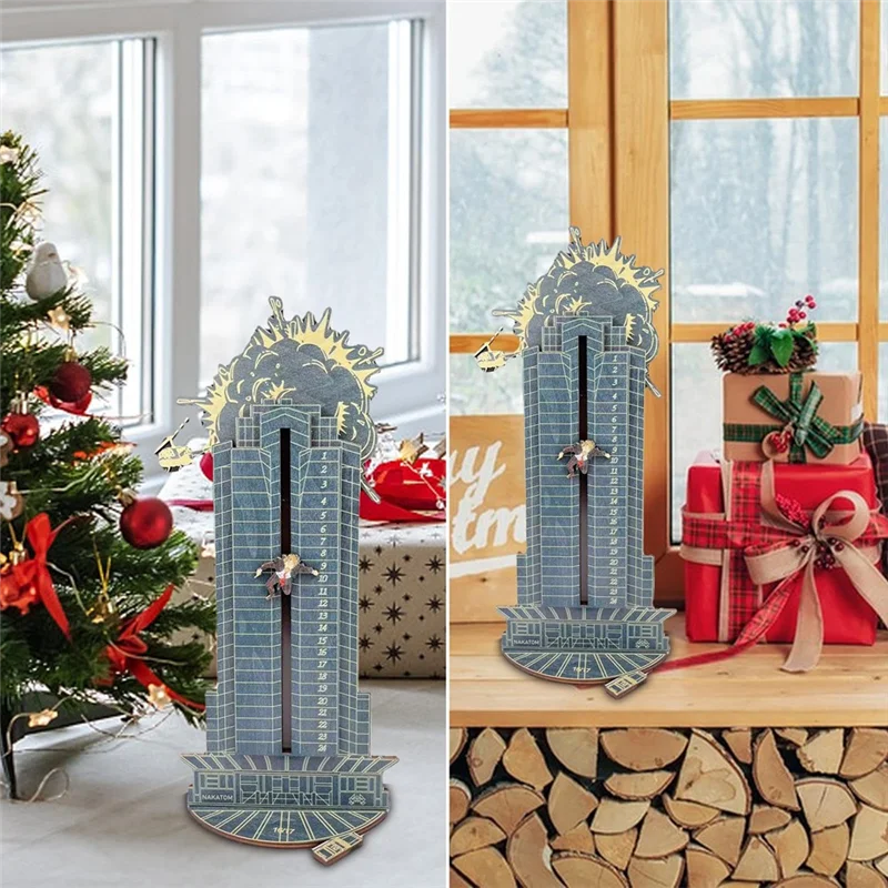 A59E-1 قطعة 2023 هانز جروبر تقويم القدوم الخشبي تقويم القدوم عيد الميلاد العد التنازلي الأزرق