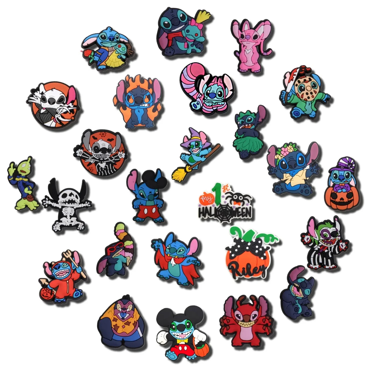 Disney Stitch Theme Lovely Anime Style Shoes Charms PVC Pins Shoe Charms Decoration Buckle Sneakers Gardden Sandals Accessories