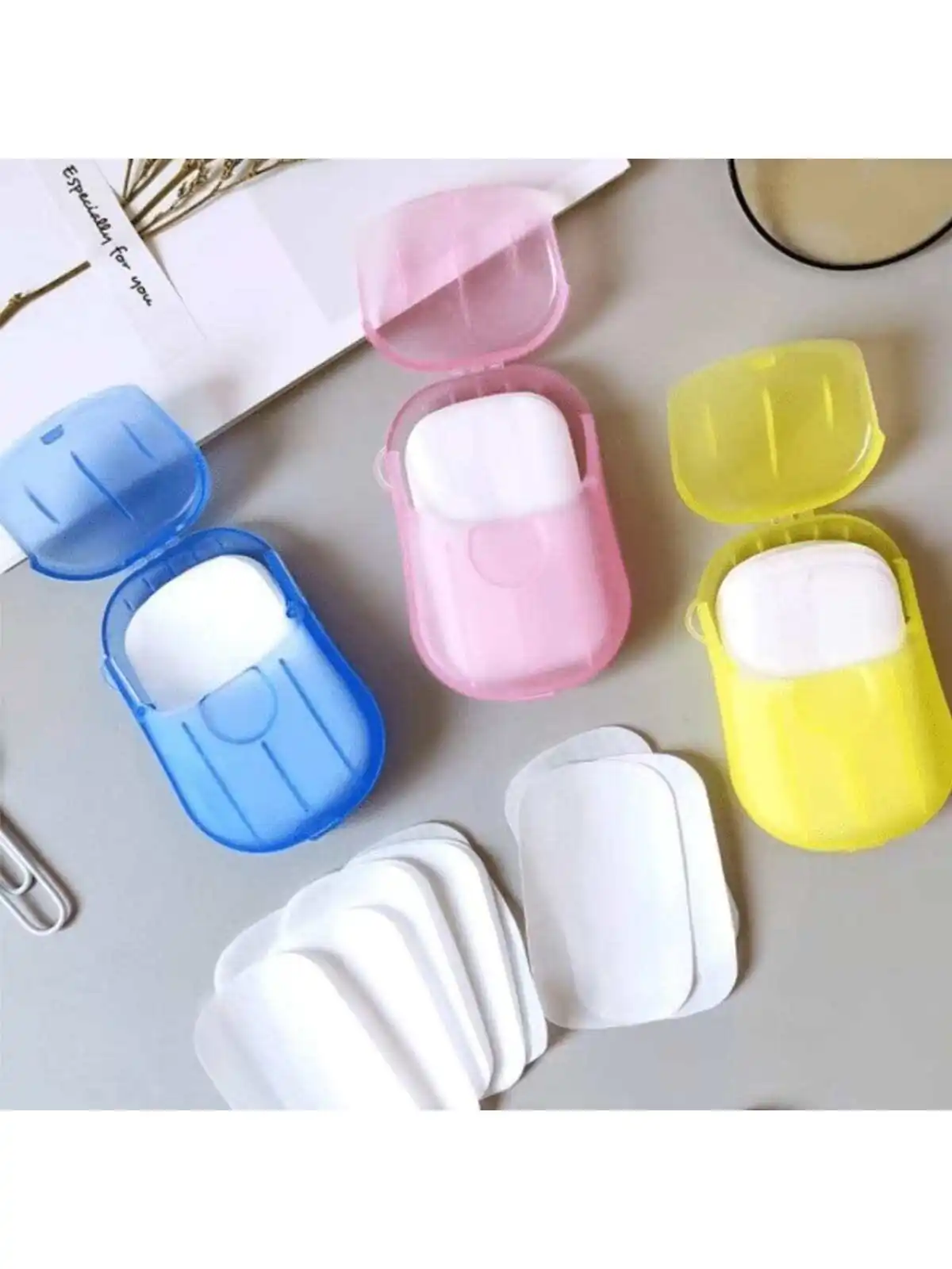 

10pcs Portable Travel Soap Paper Sheets, Mini Soap Sheets Hand Washing Bath Soap,Slide Foaming Paper Soap Bathing Soap Flakes,fo