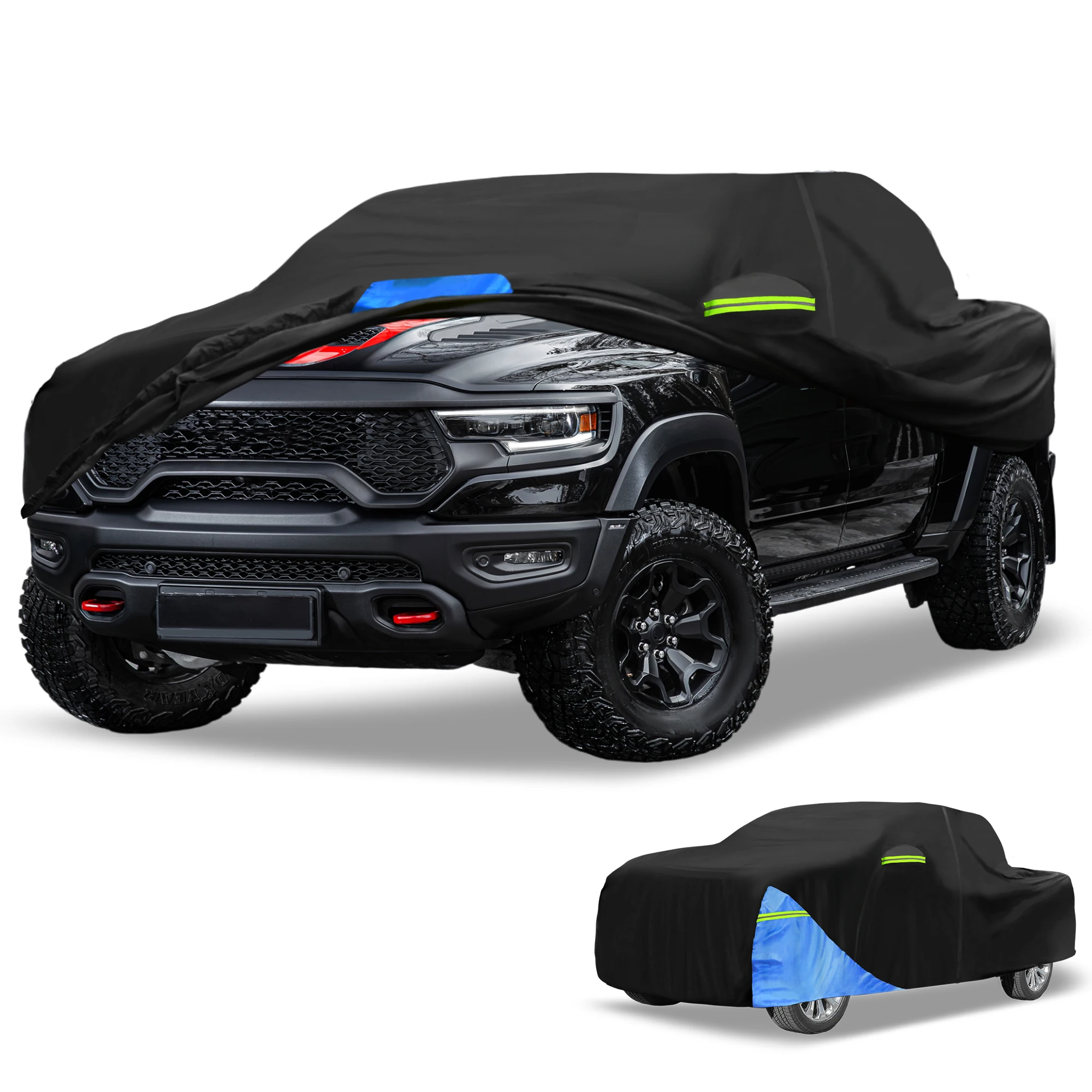 

UXCELL for Dodge for Ram Car Outdoor Full Car Cover 210D Oxford Cloth with Door Zipper All Weather Rain Sun Snow Protection