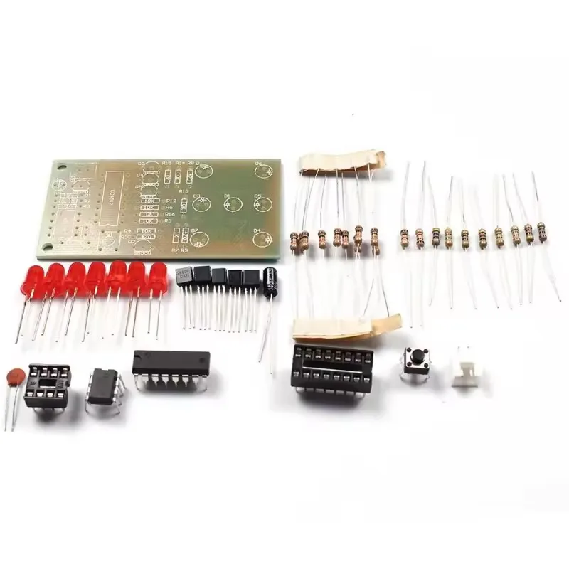 NE555 CD4017 Digital Dice DIY Soldering Kit Wide Operating Voltage 4.5-5V Equipped With 5mm Red LED Light Display Circuit Board
