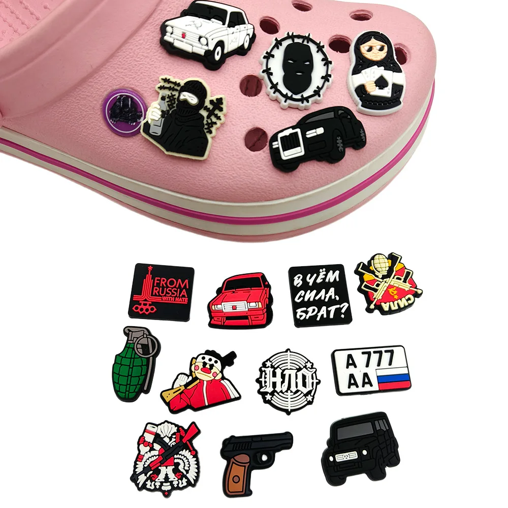 Slavic Street game Shoe Charms, Waterproof PVC Shoe Accessories, Russian Style Shoe Decorations for Clogs, Fashion Shoe Buckles