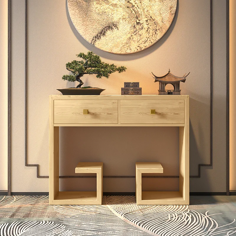 New Chinese-style entrance table, wall entrance cabinet, strip case, partition, end view table, solid wood entrance table