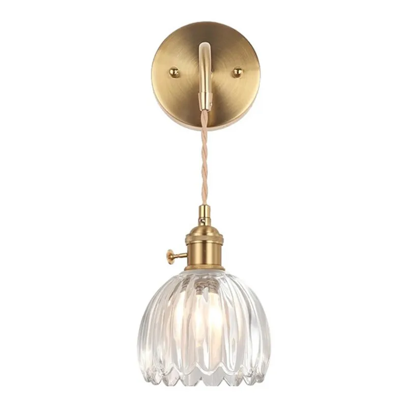 ABLN-For Bedroom Room Decoration Study Led Lights Mirror Light Modern Floral Glass Wall Lamp With A Switch Nordic Wall Sconce