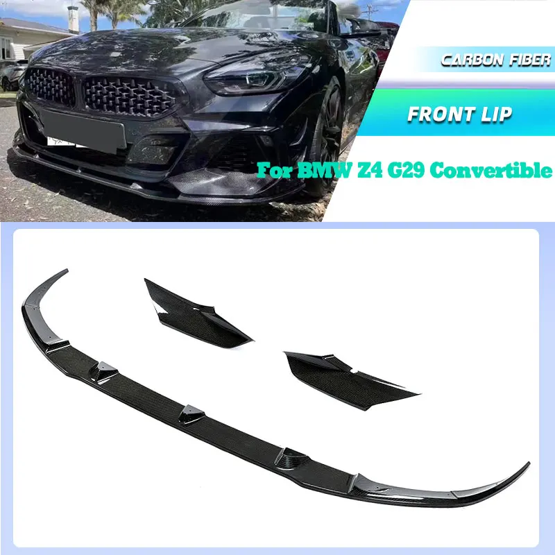 

Full Carbon Fiber Car Front Bumper Lip Spoiler Splitters for BMW Z4 G29 Convertible 2017-2020 Front Lip Chin Apron Body Kits