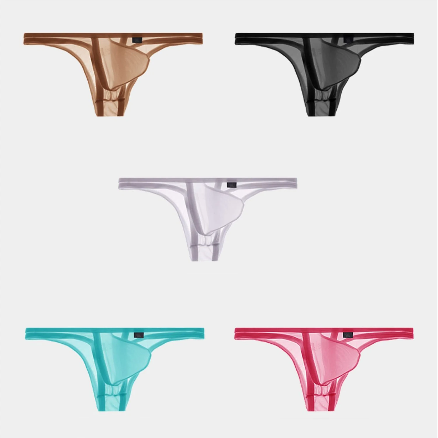 

2PCS Ultra-thin men's underwear sexy tight low waist small triangle pants half-wrapped buttocks