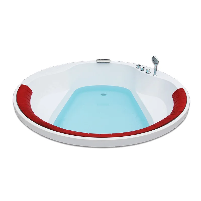 vasca da bagno incorporata massaggio acrilico surf bagno doppio rotondo bolla indipendente a temperatura costante