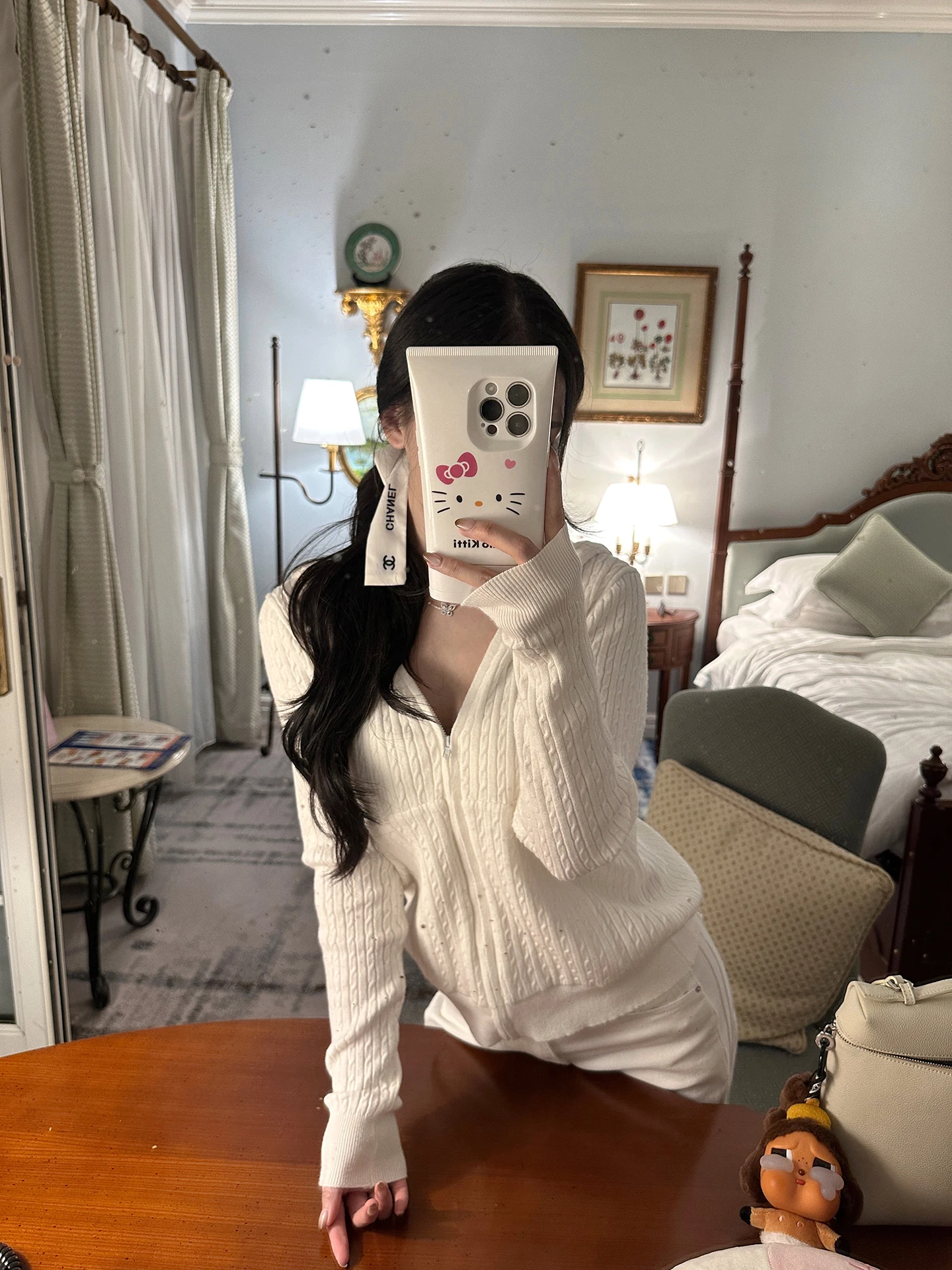 

Белый вязаный свитер-пальто на молнии для женщин, с узором, повседневный, премиум-класса, свободного кроя, средней мягкости, с длинными рукавами