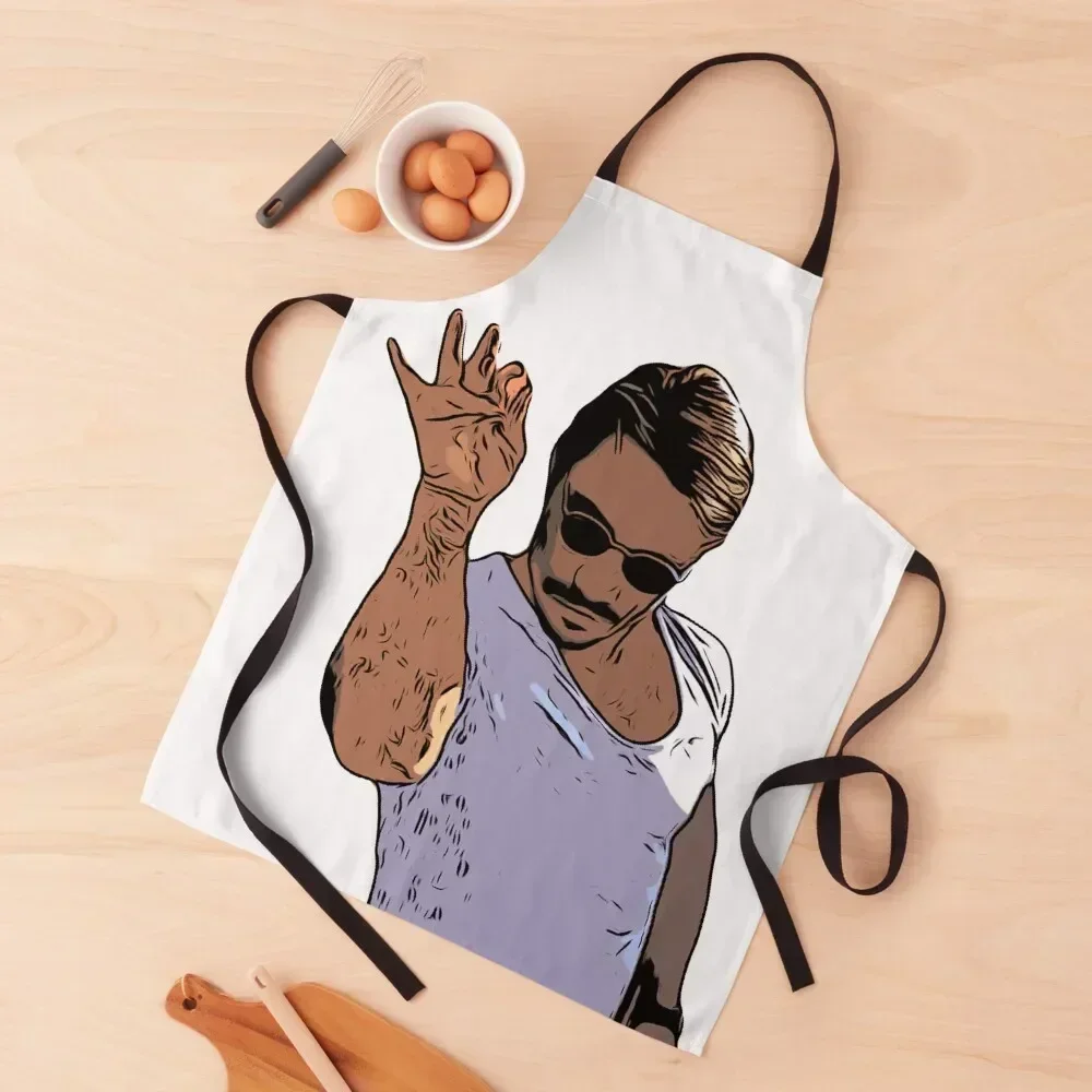 

Saltbae Popart MEME Apron Kitchens For Men professional hairdresser Custom Chef Uniform Apron