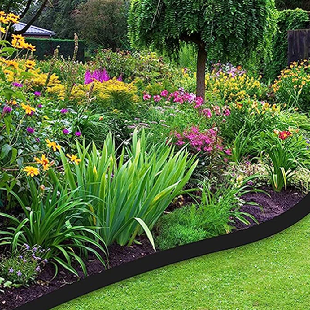 Landscape Edging Length No Digging Garden Edging Kit Include 15/30 Spikes, Premium Yard Edging Fence with One Spike
